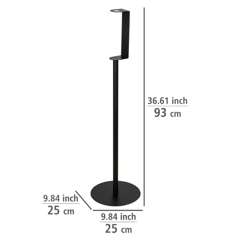 Stojak na dozownik do dezynfekcji rąk, ze stali nierdzewnej, wysokość: 93 cm, czarny, Wenko