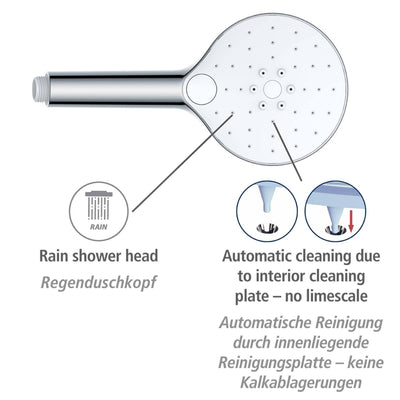 Słuchawka prysznicowa z automatycznym czyszczeniem, Ø 12 cm, biała, WENKO