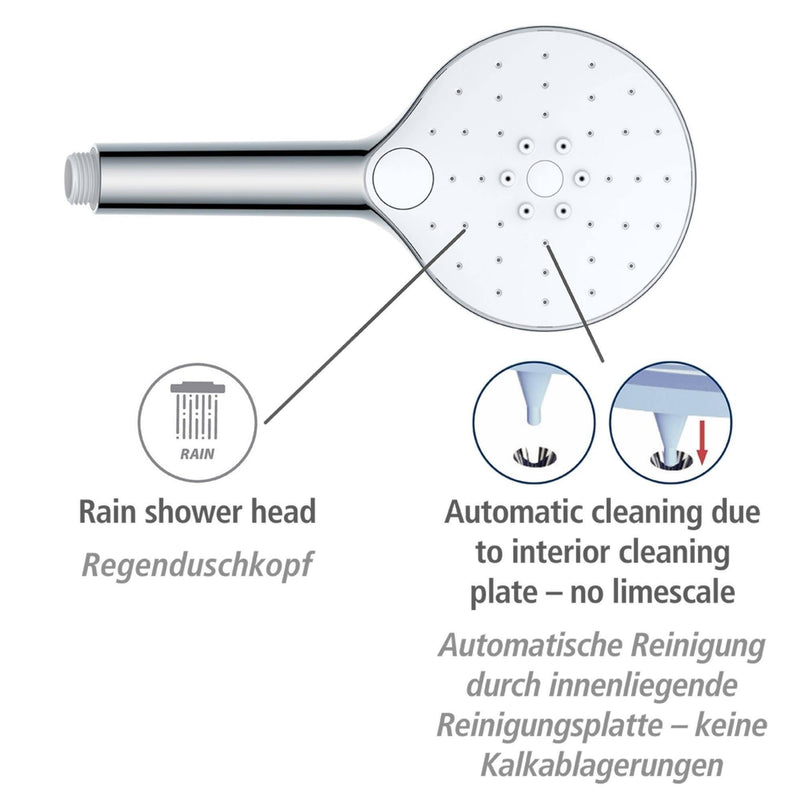 Słuchawka prysznicowa z automatycznym czyszczeniem, Ø 12 cm, biała, WENKO