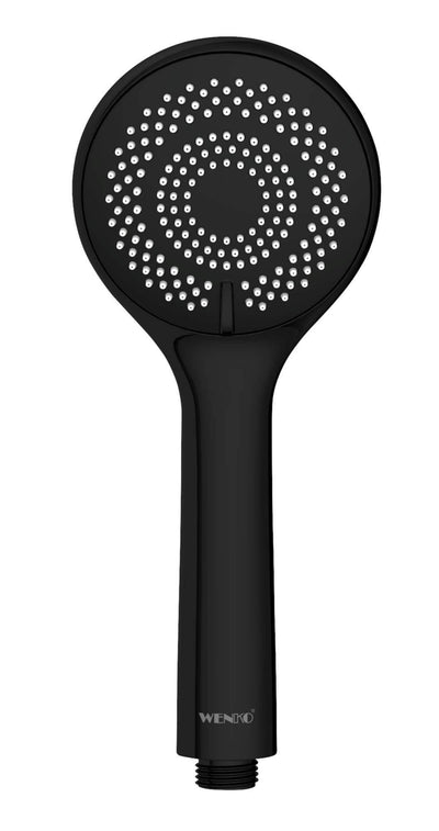 Słuchawka prysznicowa oszczędzająca wodę, Ø 9,5 cm, czarna, WENKO