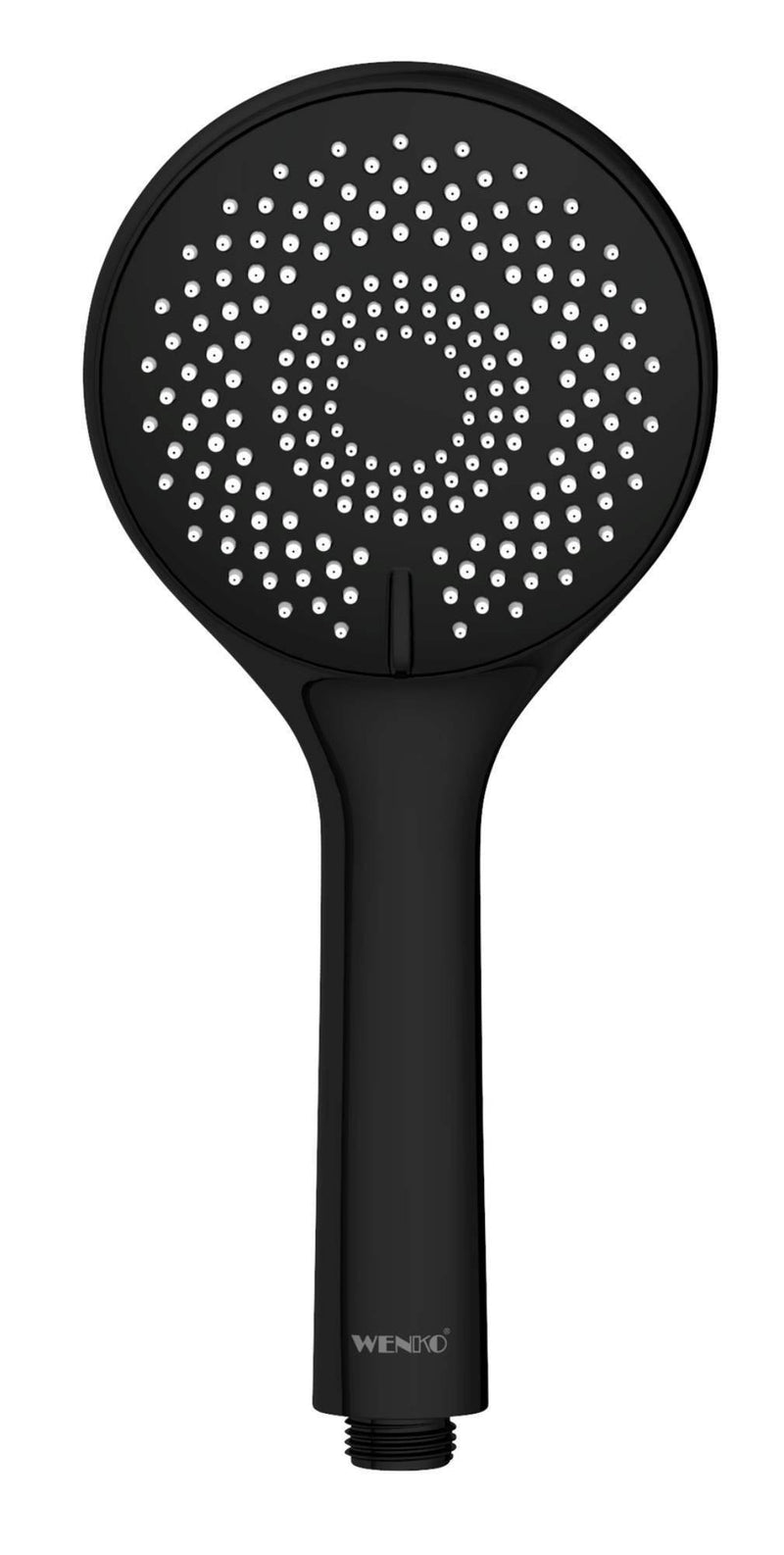 Słuchawka prysznicowa oszczędzająca wodę, Ø 11 cm, czarna, WENKO