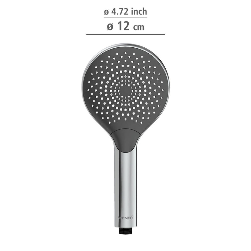 Słuchawka prysznicowa oszczędzająca wodę, Ø 12 cm, szara, WENKO