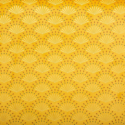 Pufa składana ze schowkiem LIAM, 76 x 38 x 38 cm, welurowa, żółta