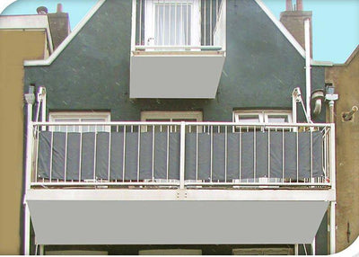 Osłona balkonowa z poliestru, 445 x 76 cm, beżowa