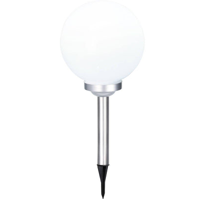 Lampa solarna kula, Ø 30 x 73 cm, biała 