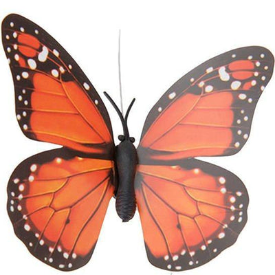 Dekoracja ogrodowa, ruchomy motyl z baterią solarną, pomarańczowy