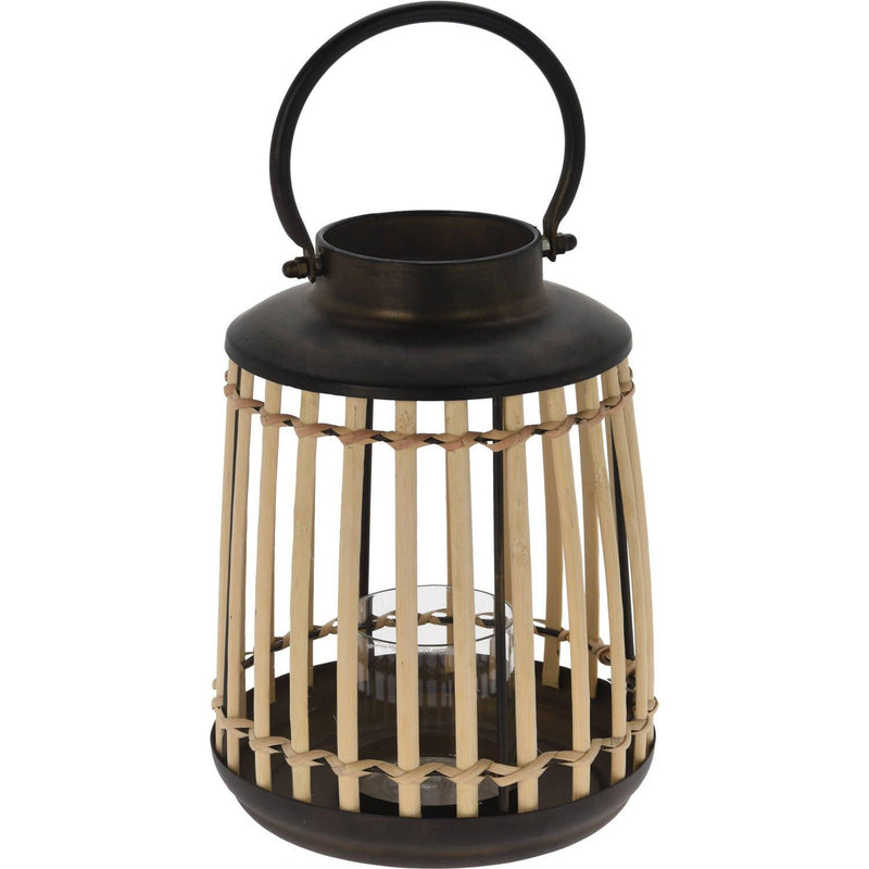 Lampion bambusowy z metalowym korpusem, Ø 18,5 x 24 cm