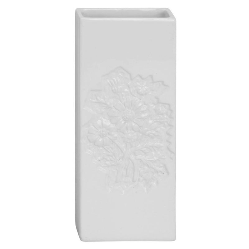 Nawilżacz powietrza ceramiczny, biały z motywem kwiatowym