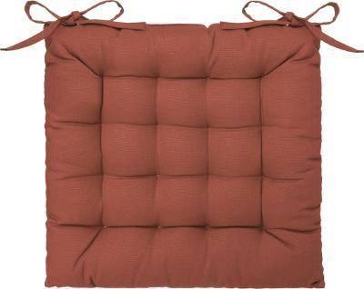 Poduszka na krzesło z wiązaniem, 38 x 38 cm, bawełna z recyklingu, brązowa 