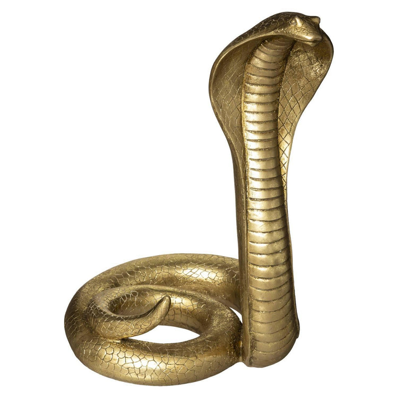 Dekoracyjna figurka z polyresinu COBRA, złota, 36 cm