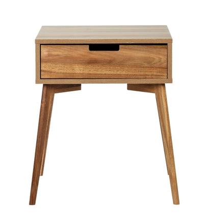 Mini komoda, stolik pomocniczy z szufladą, drewno olchowe, WENKO