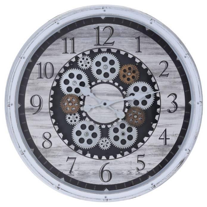 Zegar na ścianę, industrialny, biały, Ø 50 cm