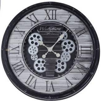 Zegar na ścianę, industrialny, biały, Ø 50 cm