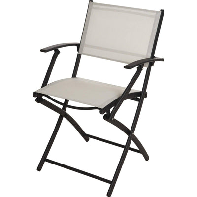 Krzesło ogrodowe, składane, metalowe, białe