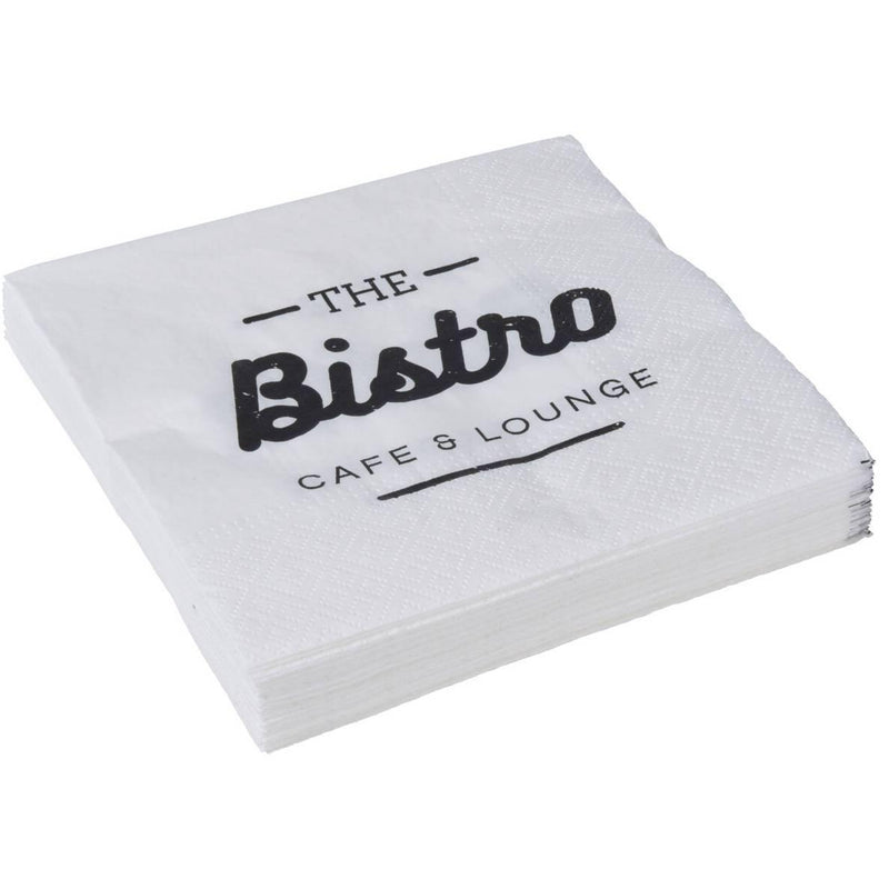 Serwetki papierowe BISTRO, białe, 33 x 33 cm, 20 sztuk