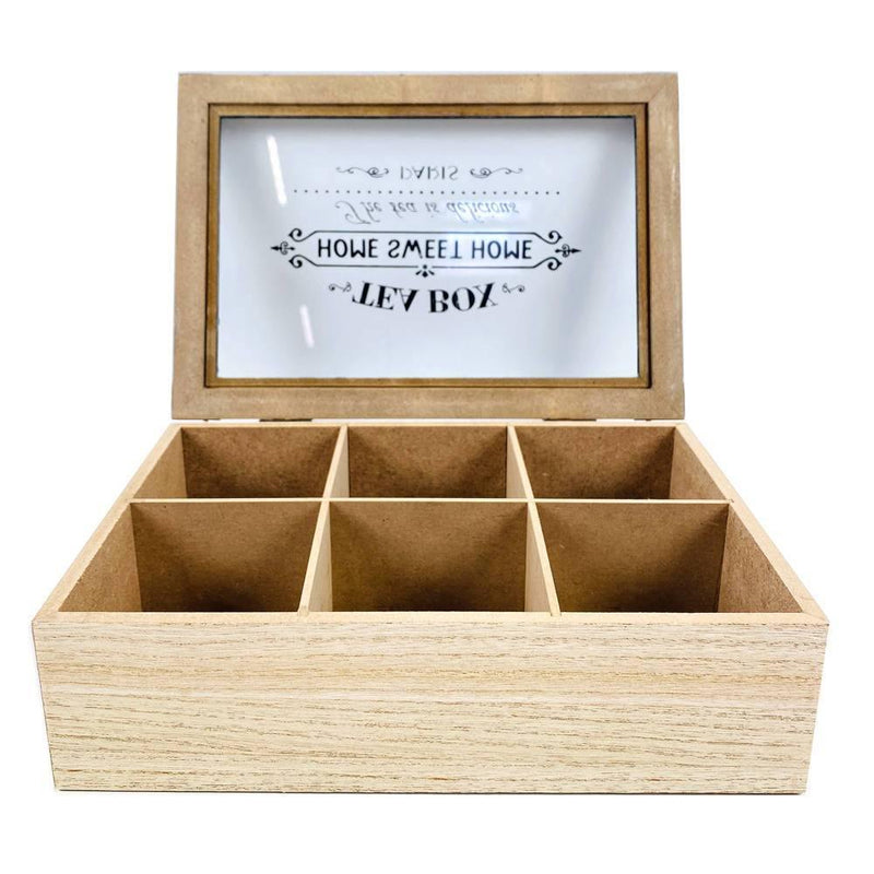 Pudełko na herbatę, MDF, 24 x 16,5 x 7 cm, czarne