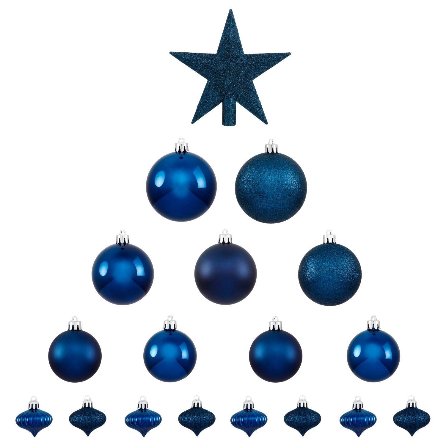 Zestaw bombek świątecznych z gwiazdą, 18 elementów