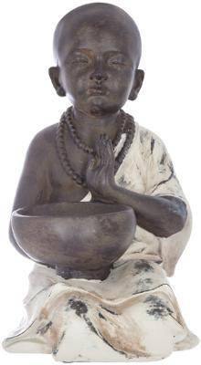 Budda figurka ZEN GARDEN, z miejscem na kadzidełka lub świeczkę, brązowa
