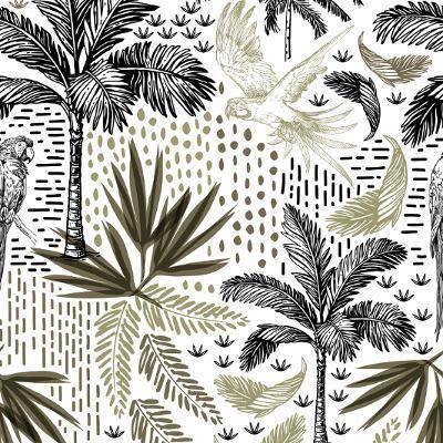 Poszwa na kołdrę CUBA, bawełniana, wzór tropikalnych liści, 240 x 220 cm