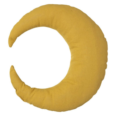 Poduszka dekoracyjna w kształcie księżyca, żółta, bawełna, 28 x 32 cm