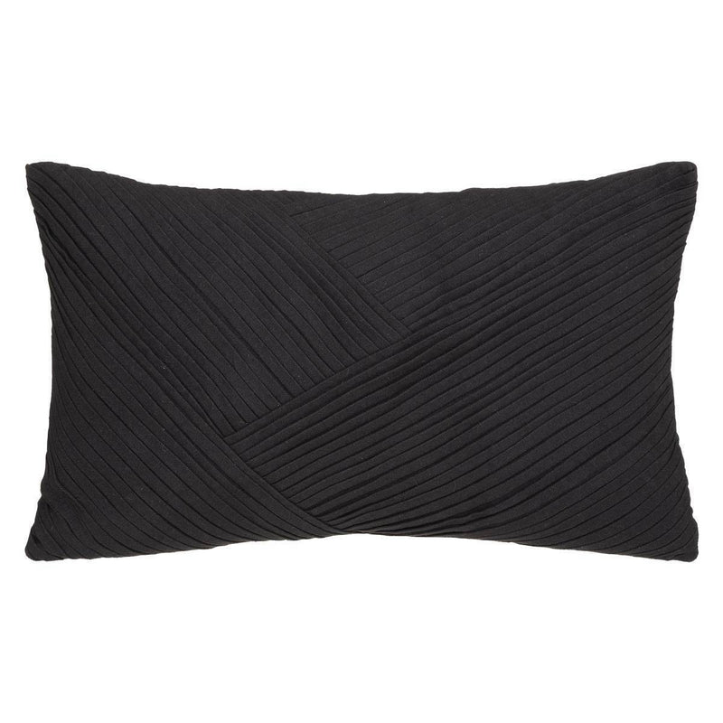 Poduszka ozdobna, czarna, bawełna, 30 x 50 cm