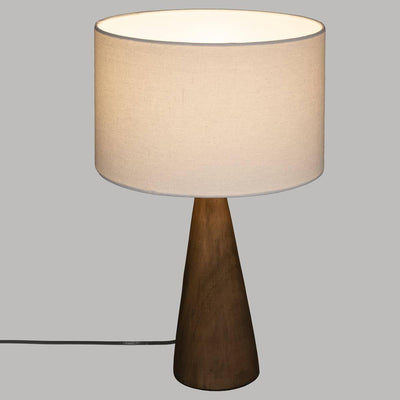 Lampka nocna z drewnianą podstawą, Ø 28 x 46 cm