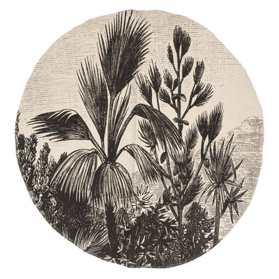 Okrągły dywanik ozdobny, motyw roślinny, bawełna, Ø 90 cm