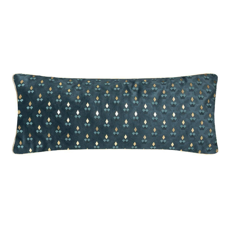 Podłużna poduszka ozdobna w morskim kolorze, poliester, 35 x 75 cm