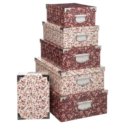 Zestaw pudełek w różnych rozmiarach, różowe, karton, 4 szt.
