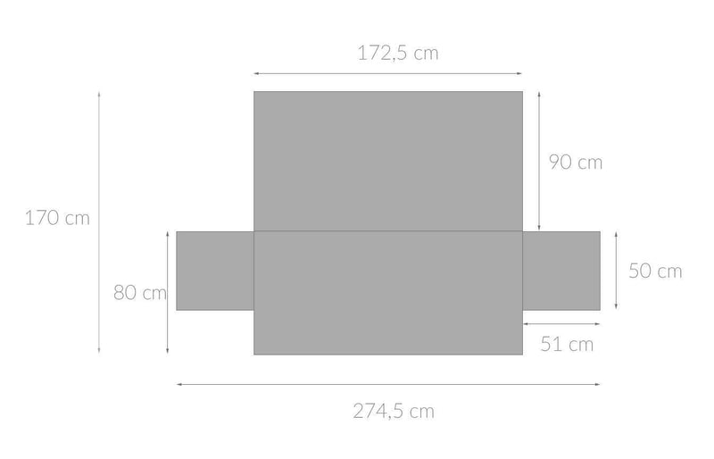 Pokrowiec na kanapę, szary,  274,5 x 170 cm