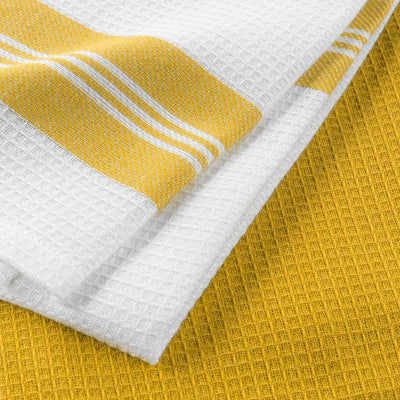 Ręczniki kuchenne 2 szt., żółte, bawełna, 50 x 70 cm