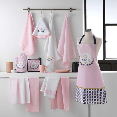 Ręczniki kuchenne 2 szt., różowe, bawełna, 50 x 70 cm