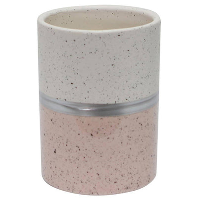 Ceramiczny kubek na szczoteczki, różowy, 7 x 10 cm