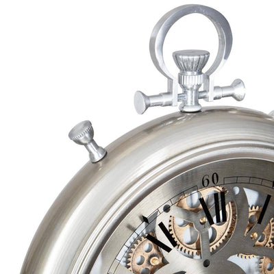 OUTLET Zegar ścienny z wyraźnym mechanizmem, kolor srebrny, Ø40 cm