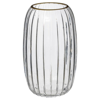 Prążkowany szklany wazon