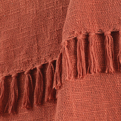 Narzuta z frędzlami ZAMINA, bawełniana, 125 x 150 cm