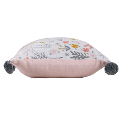 Poduszka dziecięca WOODEN FAIRY z pomponami, bawełna, 30 x 50 cm