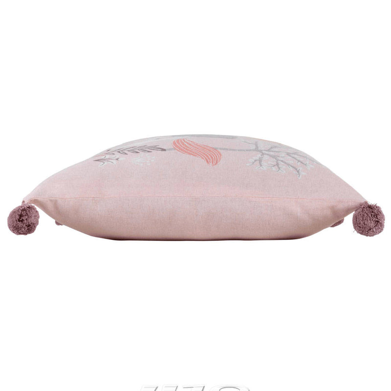 Poduszka dziecięca WOODEN FAIRY z pomponami, bawełna, 40 x 40 cm