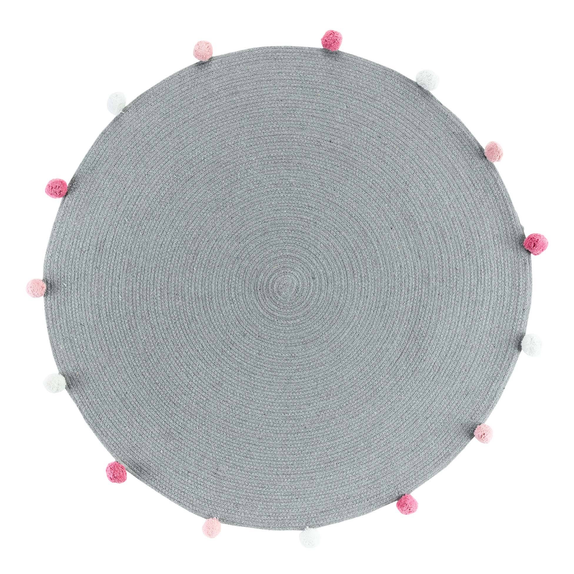 Okrągły dywanik z pomponami POMPOMPARTY, Ø 90 cm