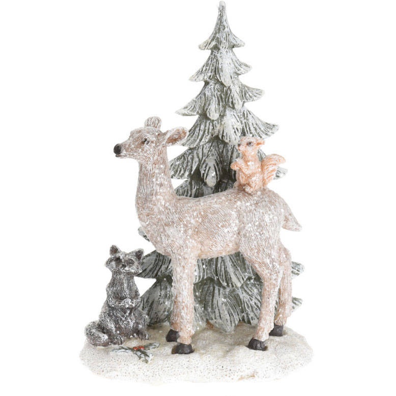 Figurka świąteczna, Stojący renifer, wys. 23 cm