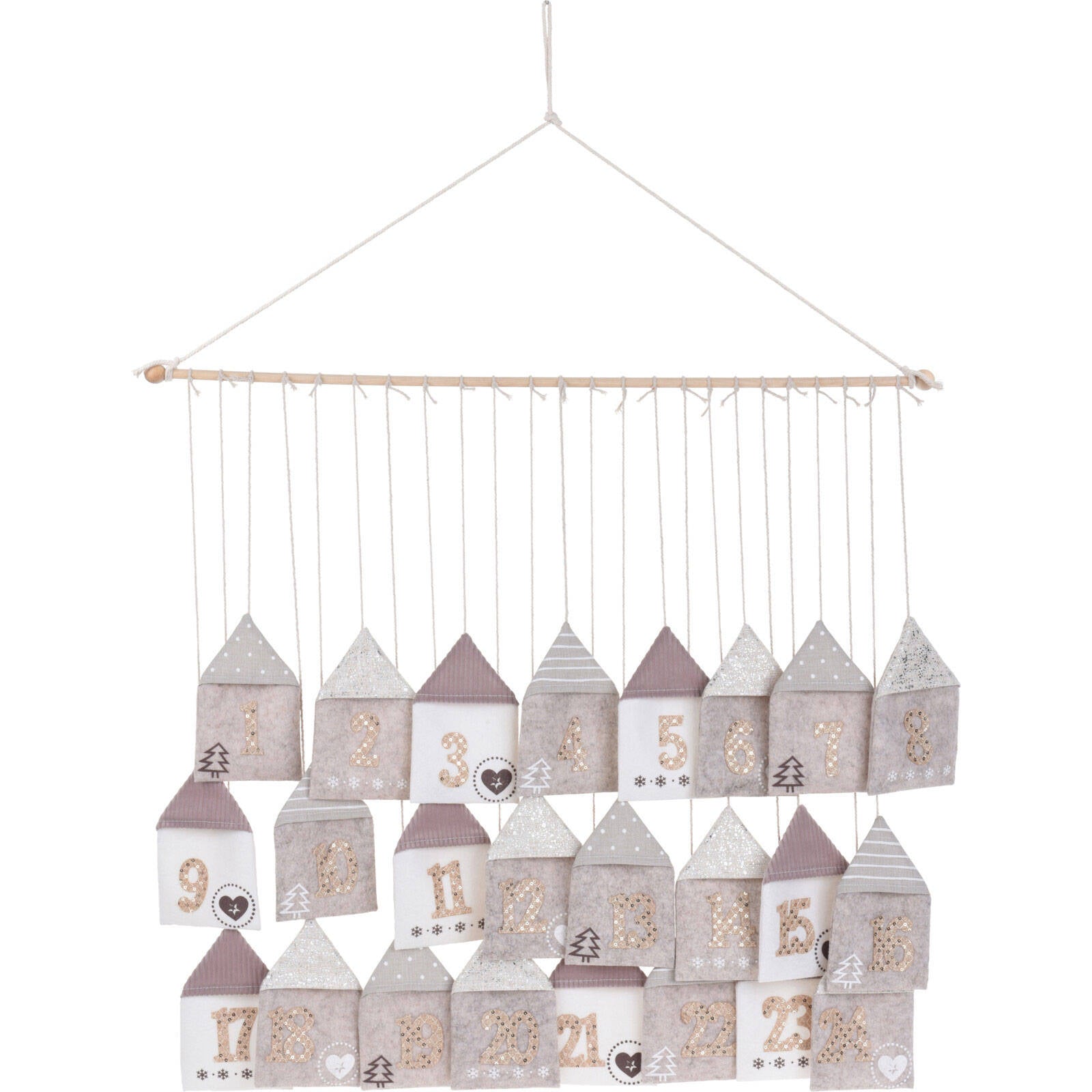 Kalendarz adwentowy DOMKI, 70 x 60 cm