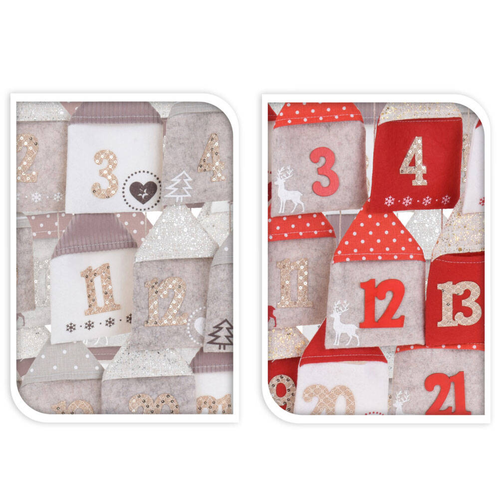 Kalendarz adwentowy DOMKI, 70 x 60 cm