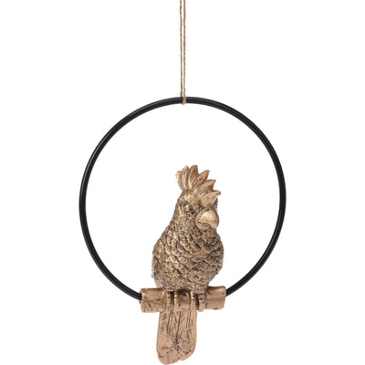 Figurka dekoracyjna Papuga w kole, wys. 22,1 cm