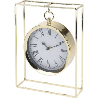 OUTLET Zegar stołowy na metalowym stojaku, 25 cm