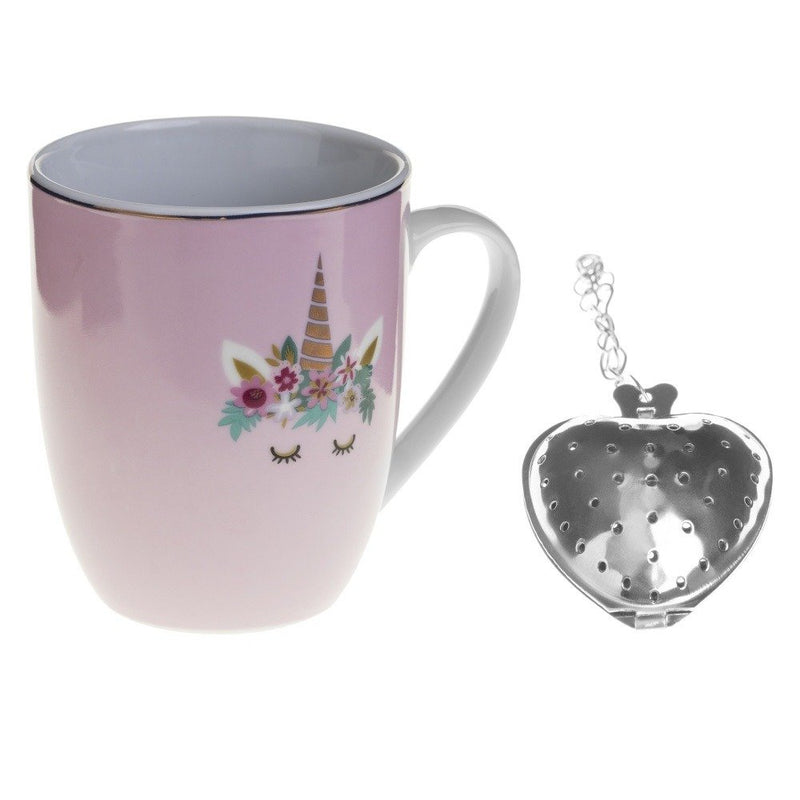 OUTLET Kubek z zaparzaczem, porcelana, 360 ml