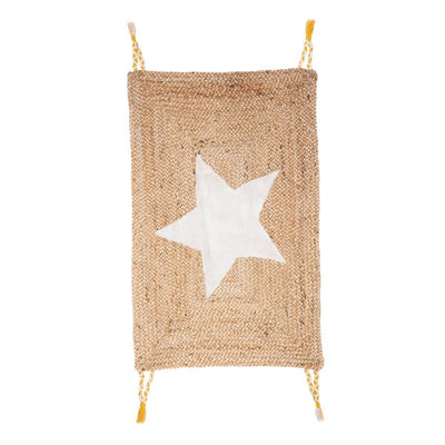 Jutowy dywanik z motywem gwiazdy SOFT STAR, 60 x 90 cm