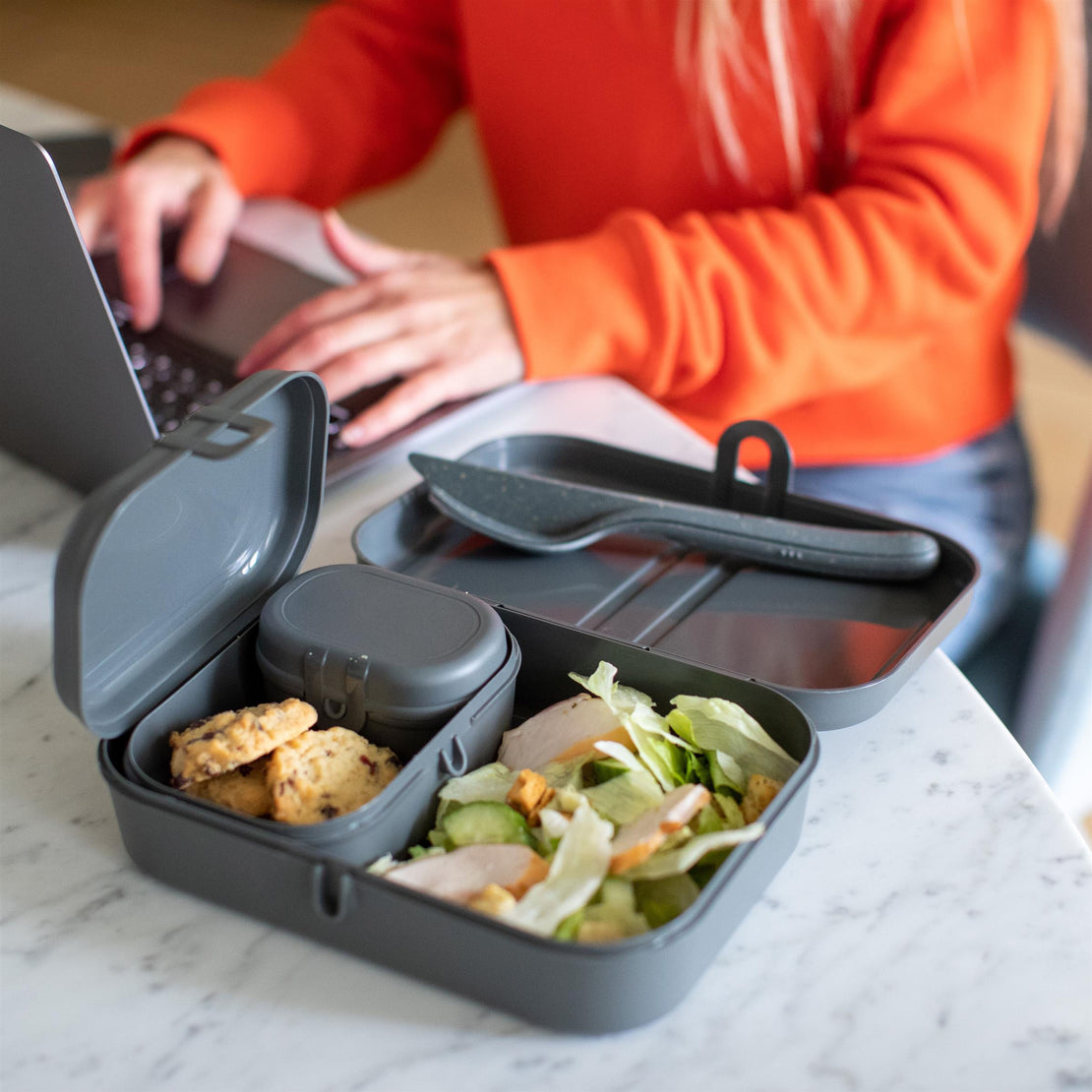 Lunchbox PASCAL READY, zestaw 3 pojemników i sztućce, KOZIOL