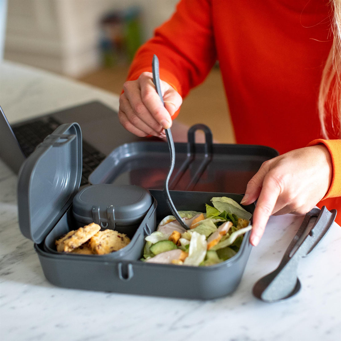 Lunchbox PASCAL READY, zestaw 3 pojemników i sztućce, KOZIOL