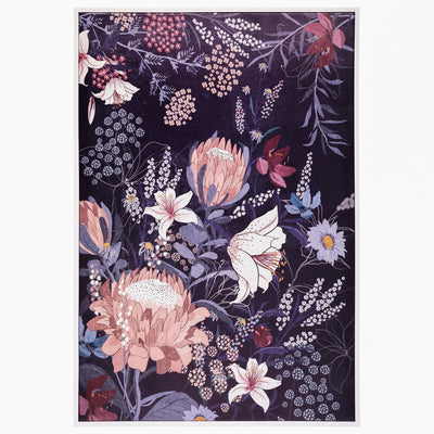 Plakat ścienny w ramie Nocne kwiaty, 60 x 90 cm