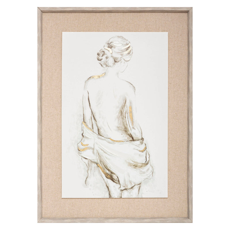 Plakat w ramie, motyw kobiecej sylwetki, 73 x 53 cm